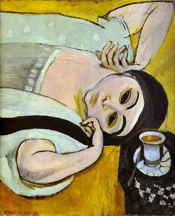 Henri É. B. Matisse -Testa di Laurette con tazza di caffè - 1917 - Solothurn, Kunstmuseum